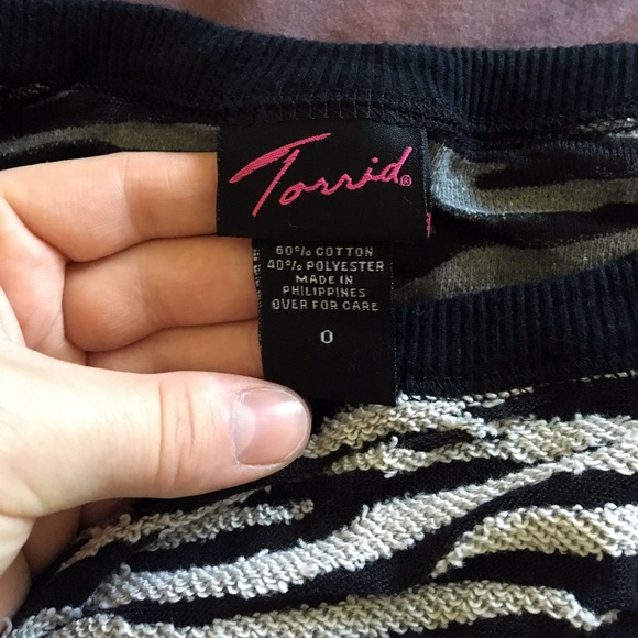 Torid Zebra Print Sweater 3/4 Sleeves Size 0 XL - Picture 6 of 6